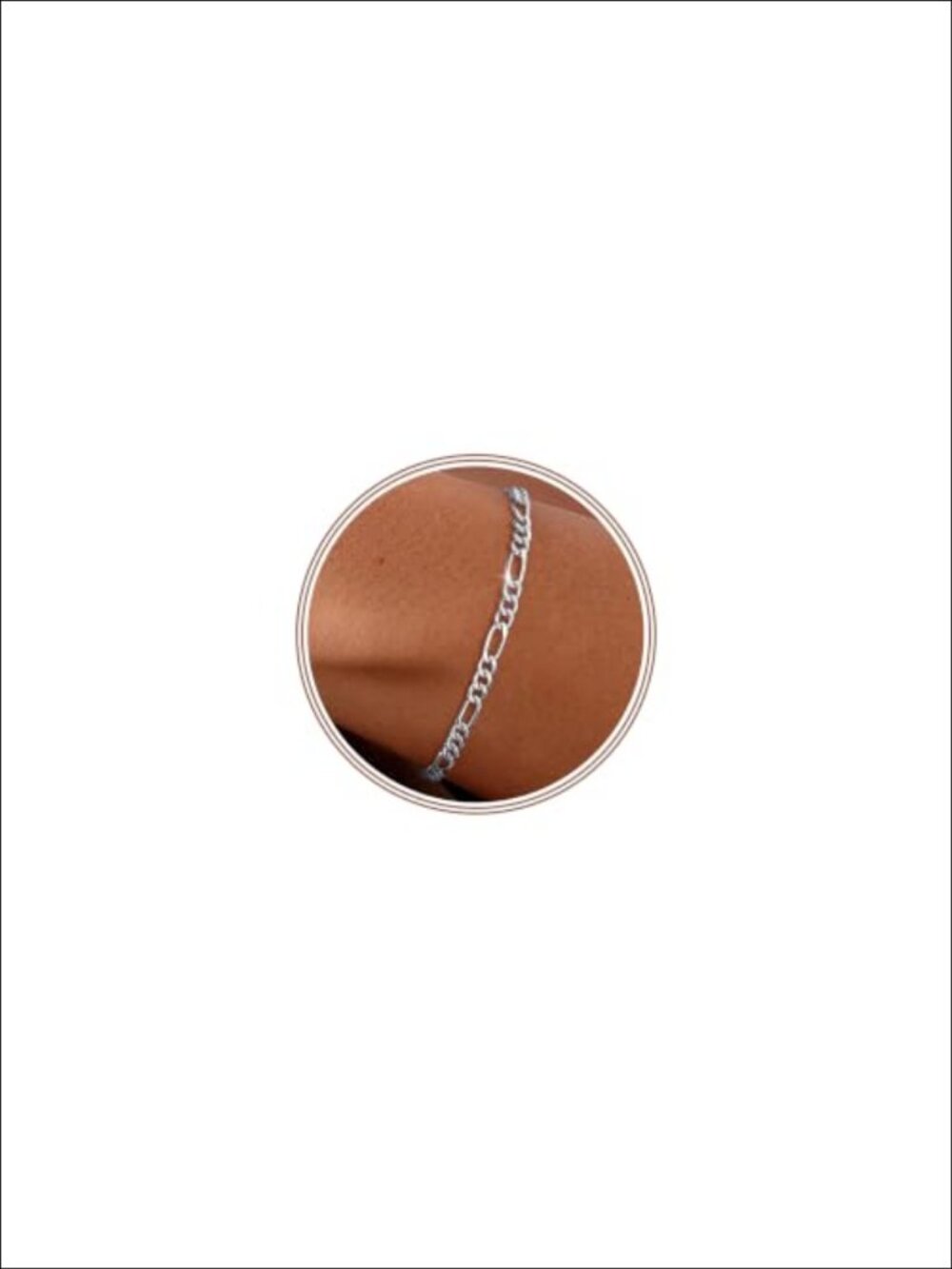 925 Sterling Silver Figaro Chain Bracelet Women 4mm